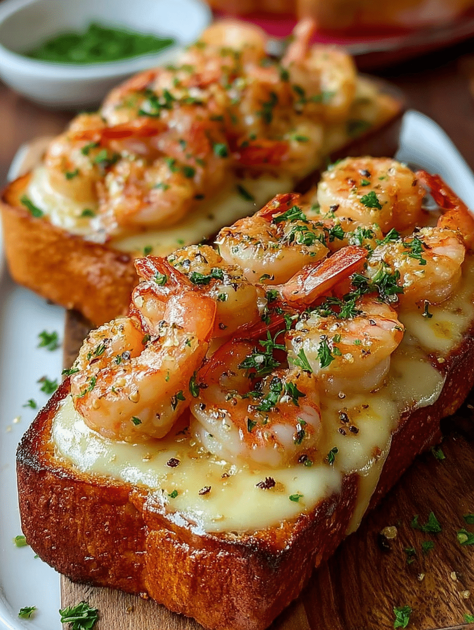 Garlic Butter Shrimp Cheese Toast