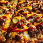 Giant Burger Pizza with Meat and Cheese: A Game-Changer! 6 Giant Burger Pizza with Meat and Cheese