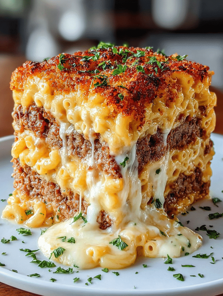 Mac & Cheese Meatloaf Casserole