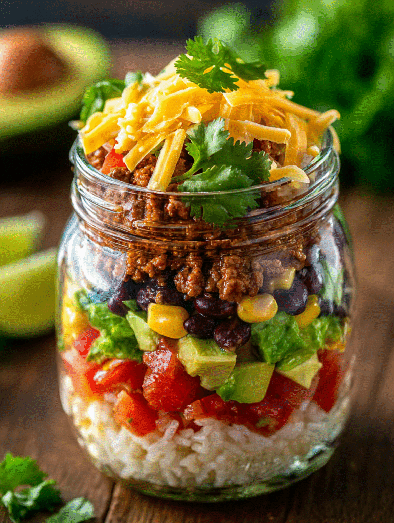 Mason Jar Taco Salad