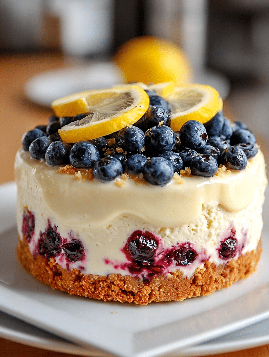 No-Bake Lemon Blueberry Cheesecake