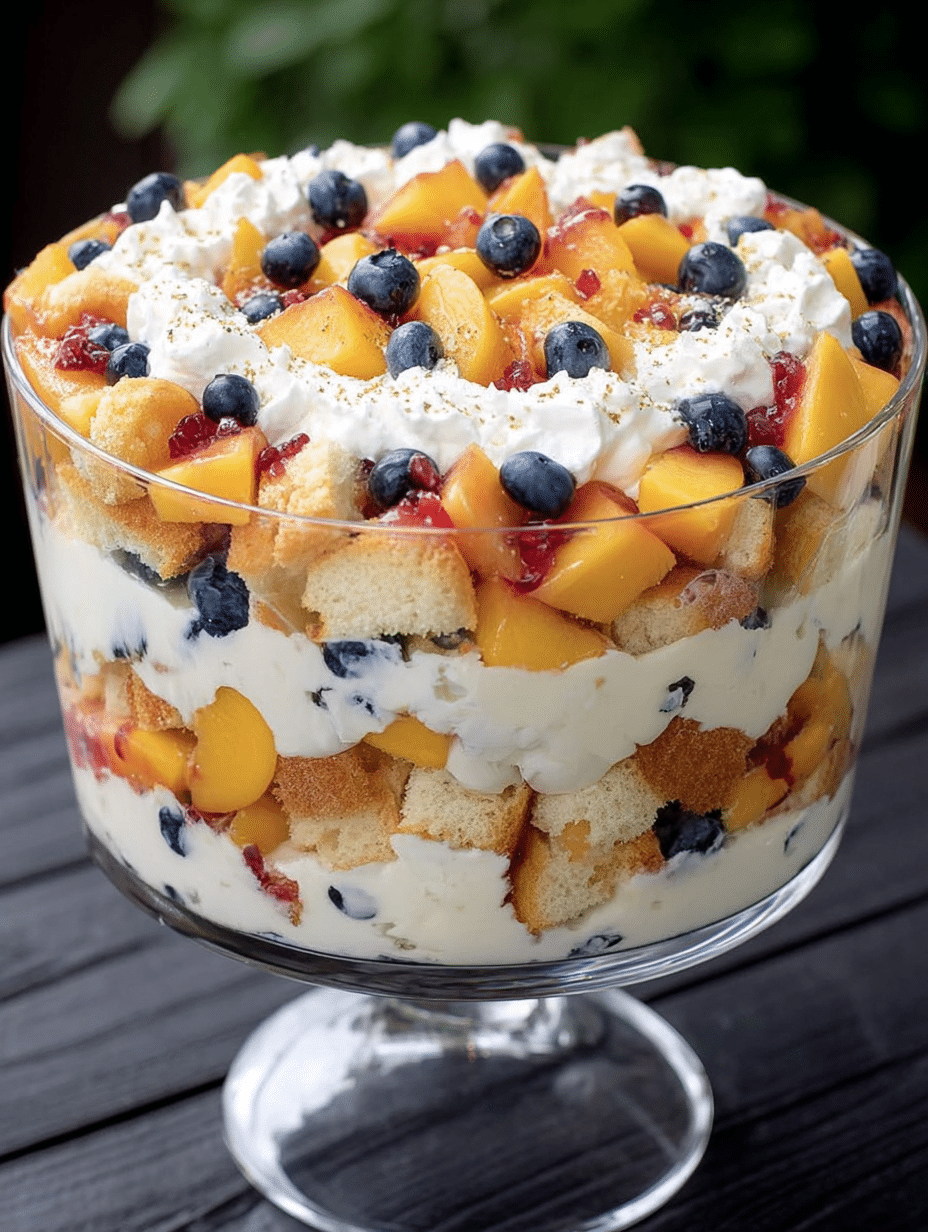 Peach & Blueberry Summer Trifle