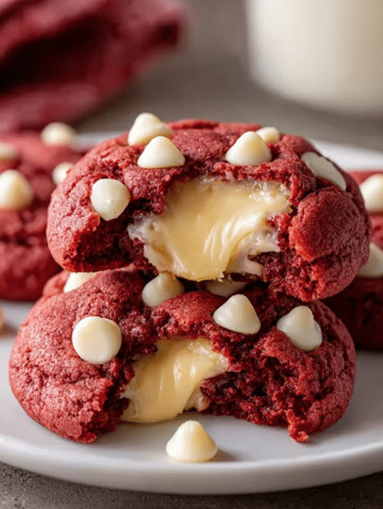 Red Velvet White Chocolate Cheesecake Cookies