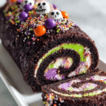 Spooky Halloween Chocolate Roll Cake is a must-try! 3 Spooky Halloween Chocolate Roll Cake