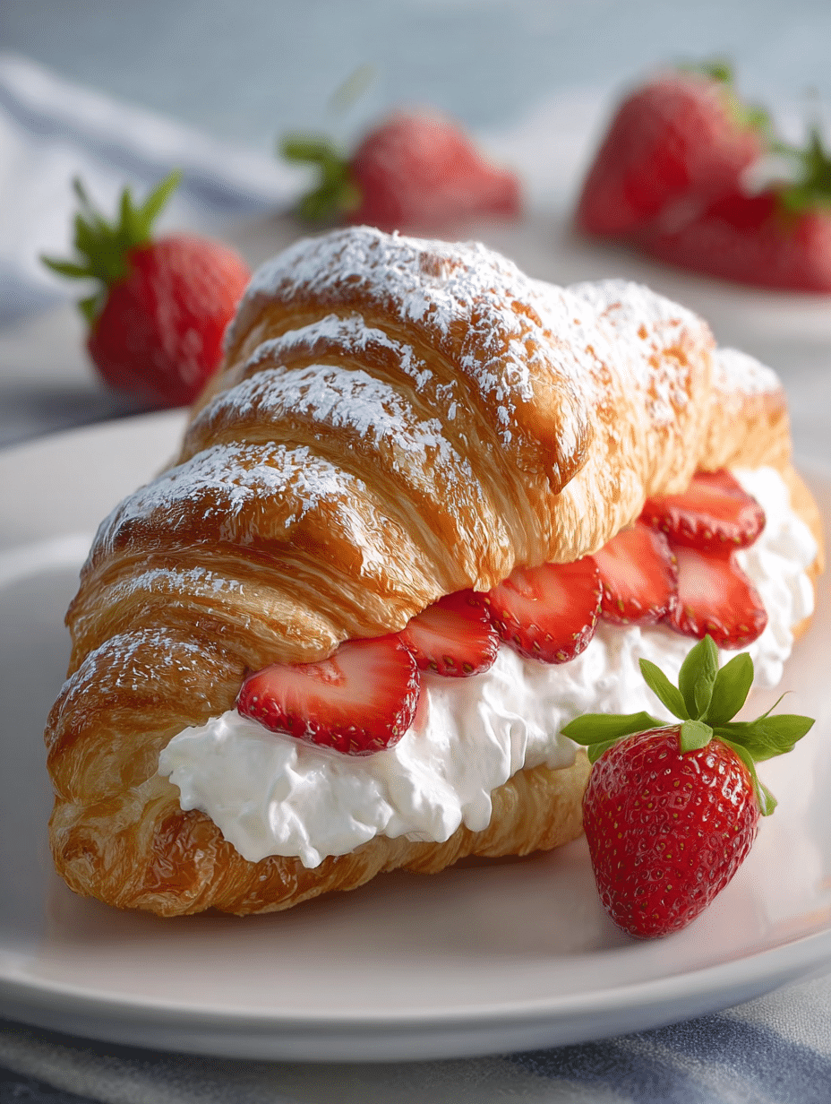 Strawberry & Cream Croissant Delight