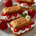 Strawberry & Cream Lotus Biscuit Sandwiches Delightfully Easy! 3 Strawberry & Cream Lotus Biscuit Sandwiches