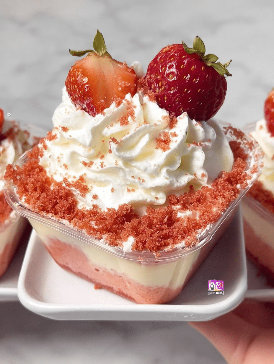 Strawberry Crunch Tres Leches Cups are a must-try dessert! 4 Strawberry Crunch Tres Leches Cups