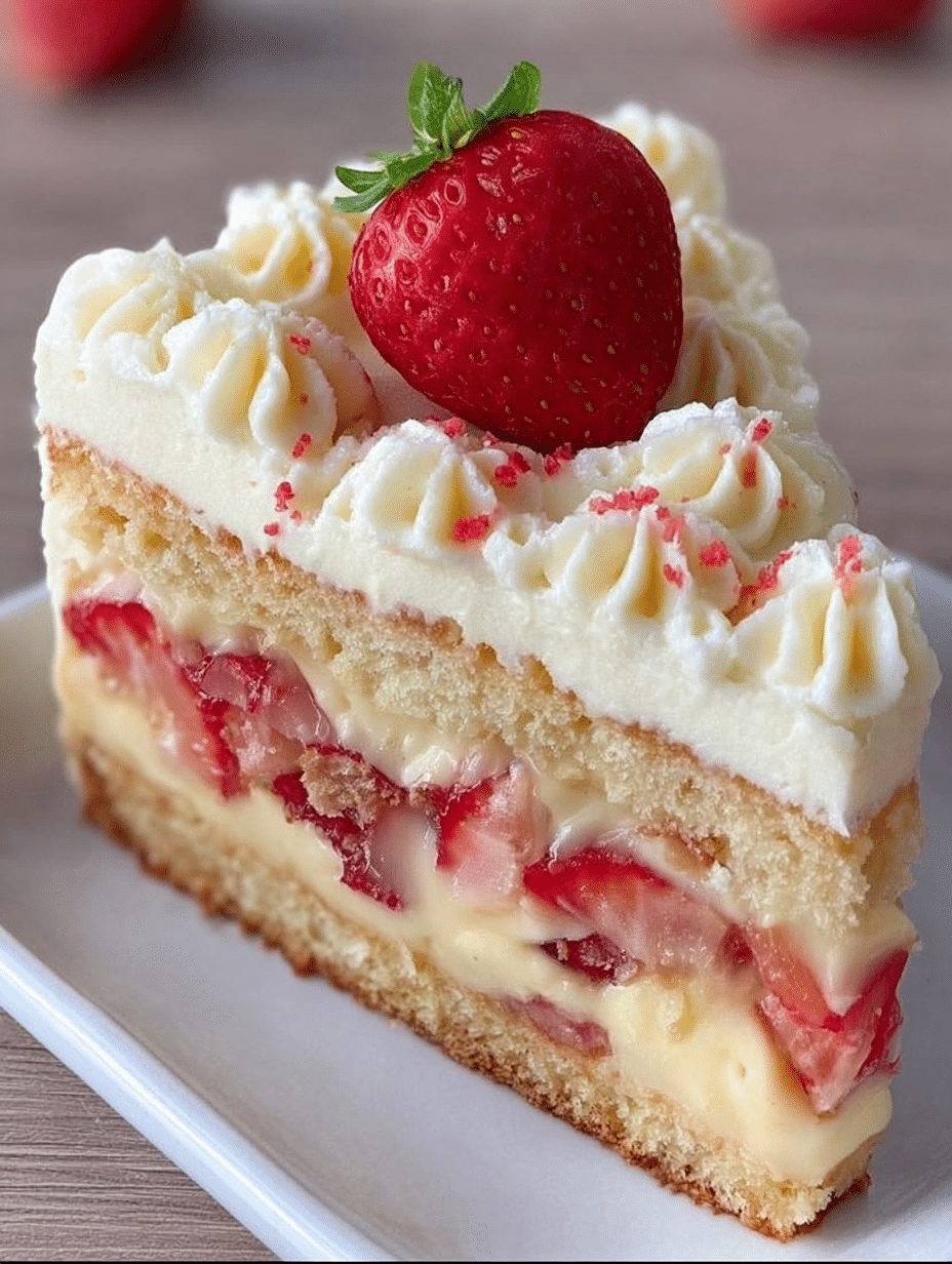 Strawberry Custard Delight Cake