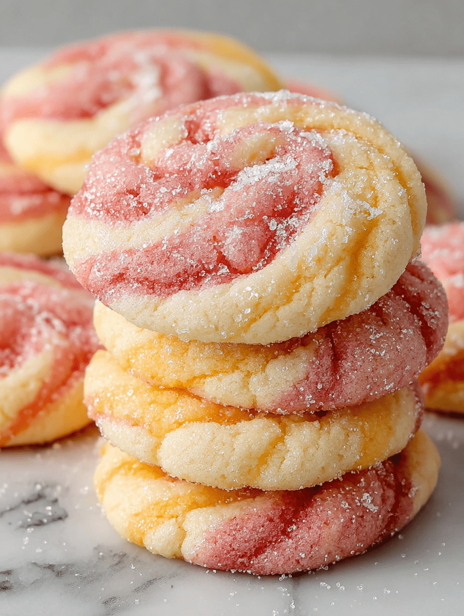 Strawberry Lemonade Swirl Cookies