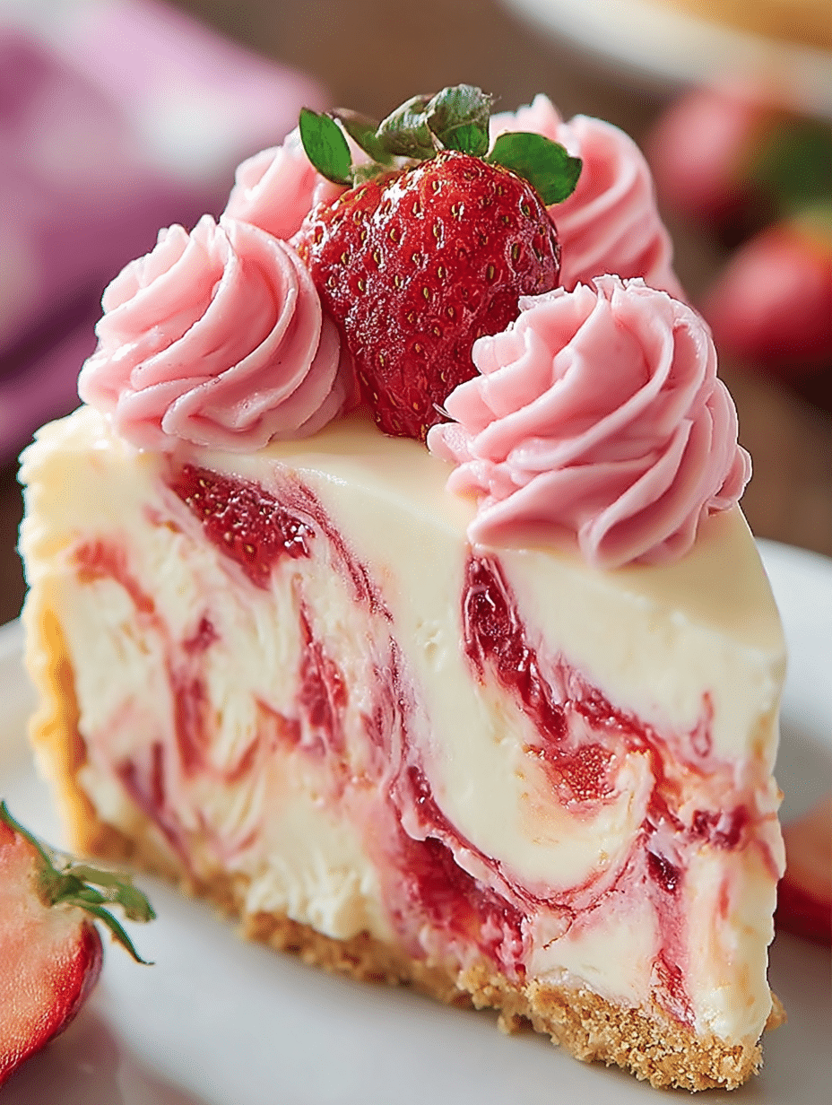 Strawberry Swirl Cheesecake