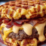 Waffle Grilled Cheeseburger Melt: An Irresistible Delight! 6 Waffle Grilled Cheeseburger Melt