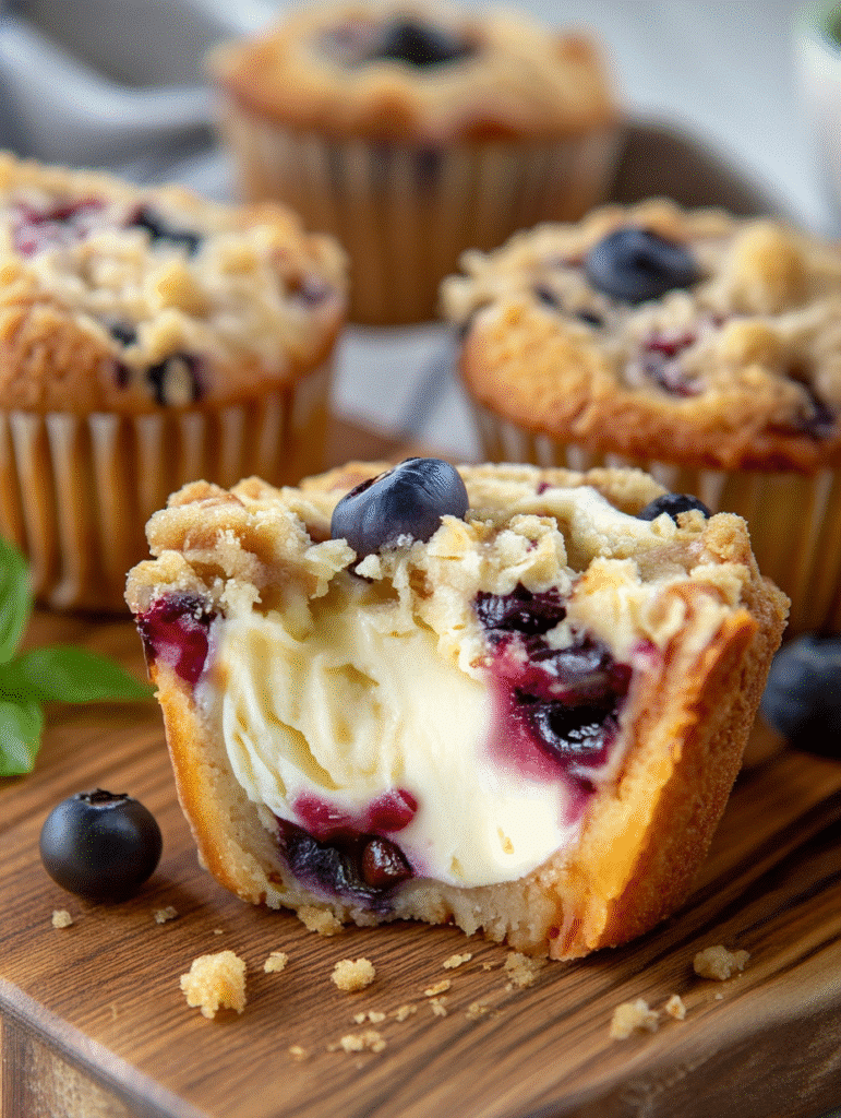 Blueberry Cheesecake Streusel Muffins