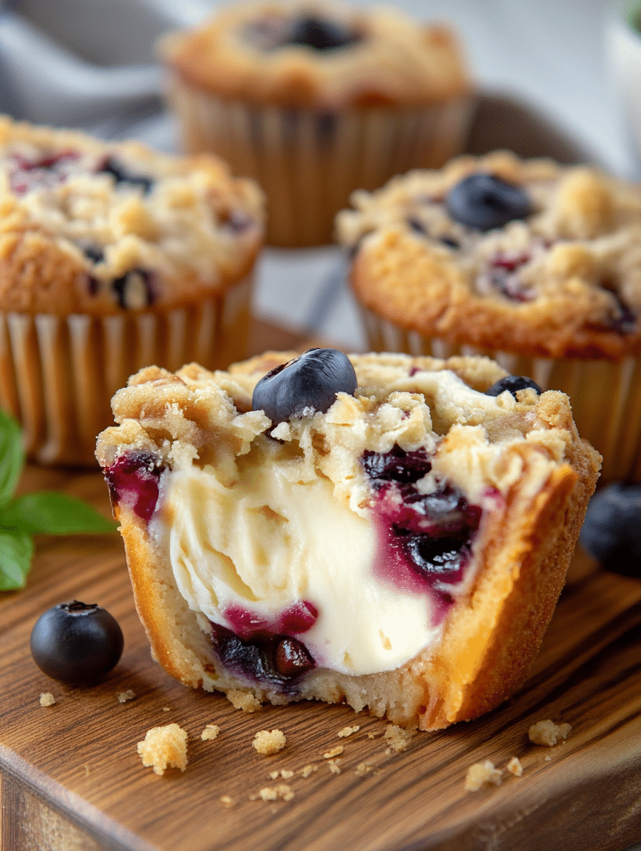Blueberry Cheesecake Streusel Muffins