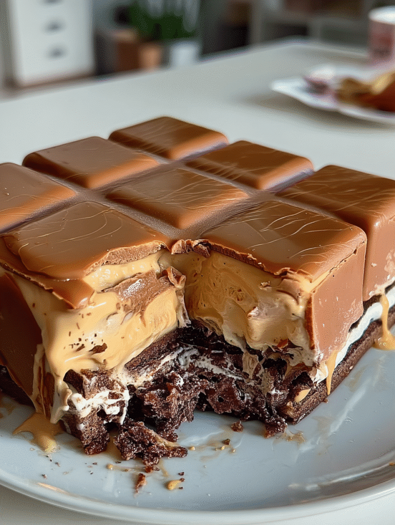 Caramel Chocolate Bar Mousse Cake