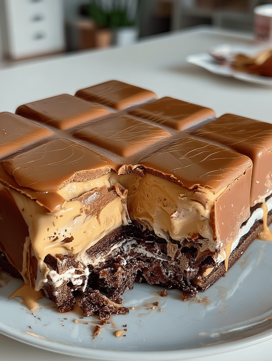 Caramel Chocolate Bar Mousse Cake