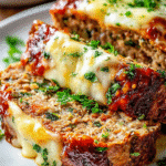 Cheesy Italian Meatloaf with Marinara Glaze