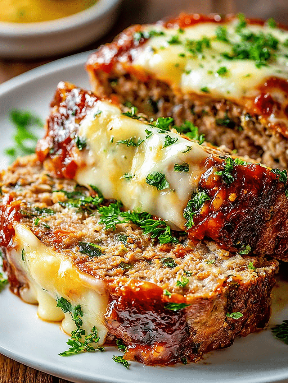 Cheesy Italian Meatloaf with Marinara Glaze