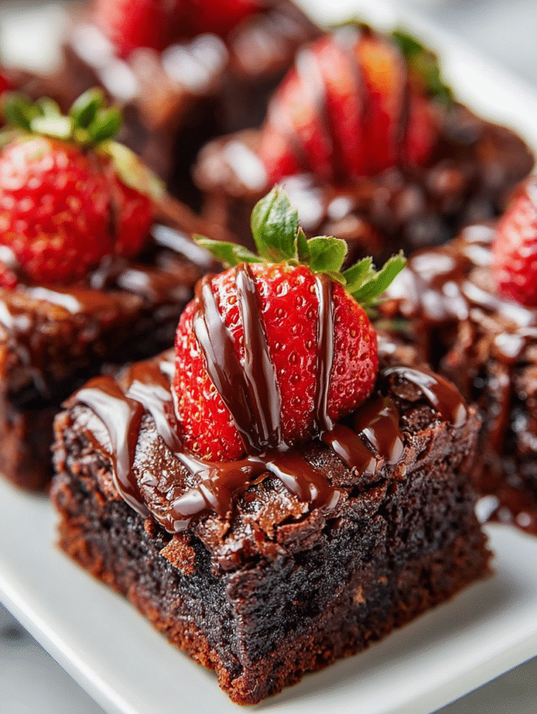 Chocolate-Covered Strawberry Fudge Brownies