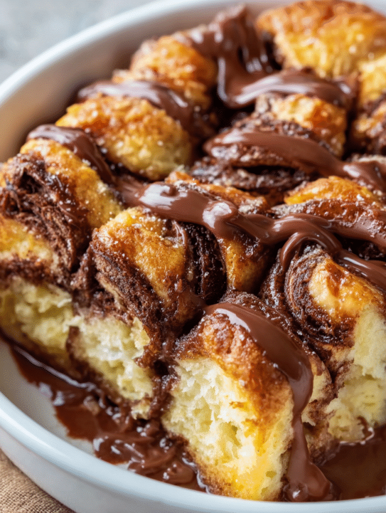 Chocolate Croissant Bread Pudding Delight