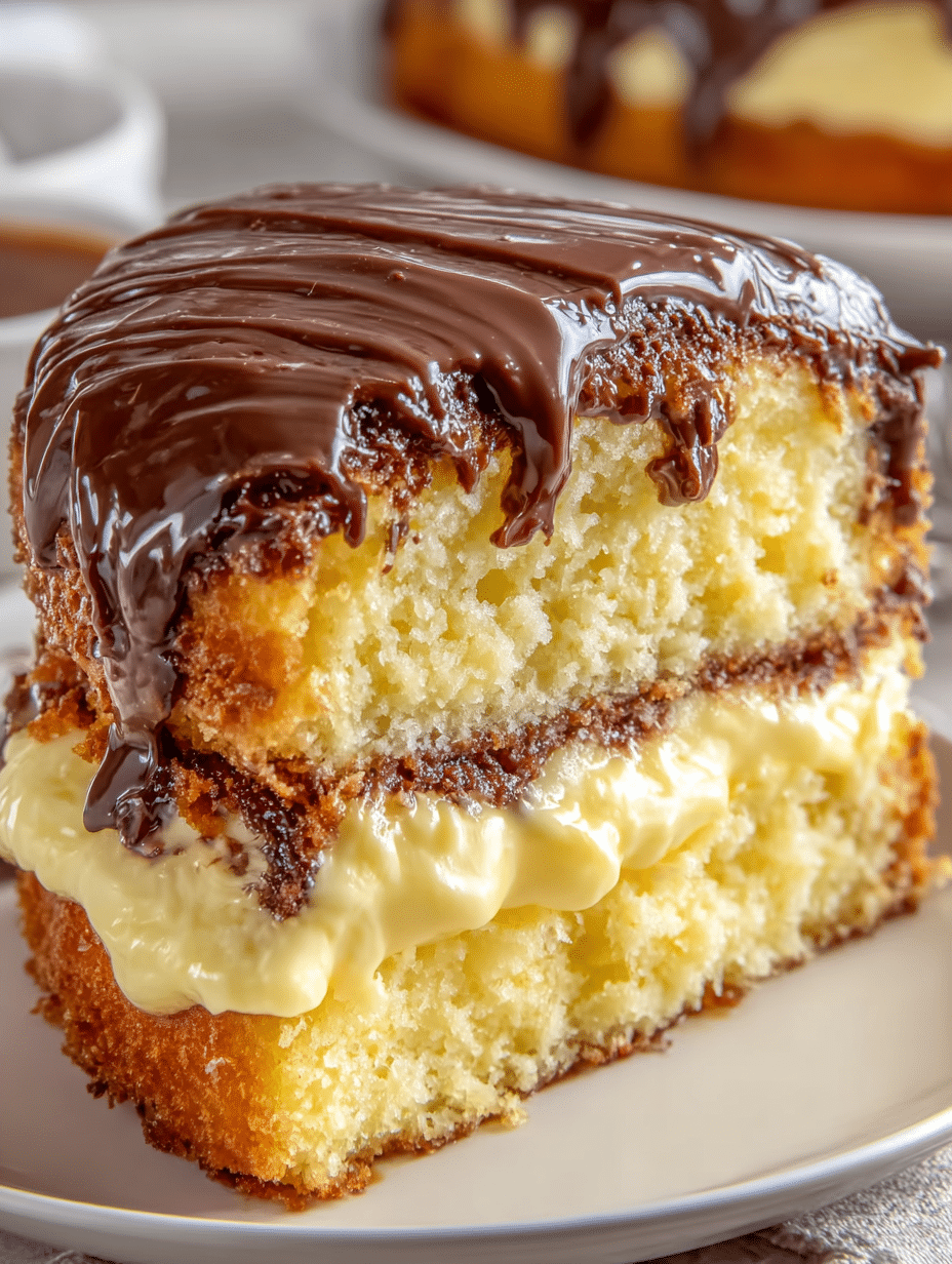 Classic Boston Cream Pie Cake