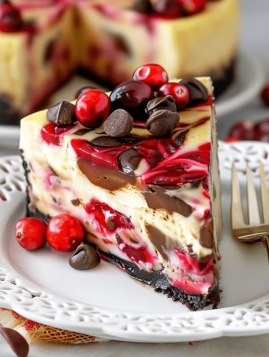 Cranberry Chocolate Swirl Cheesecake