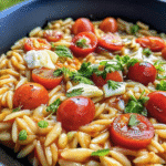 Creamy Orzo with Cherry Tomatoes & Mozzarella: Delight Now! 3 Creamy Orzo with Cherry Tomatoes & Mozzarella