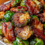 Crispy Brussels Sprouts with Maple Bacon Glaze