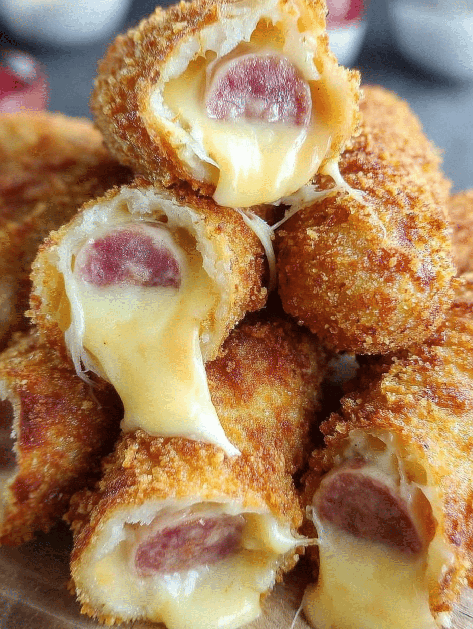Crispy Cheese-Stuffed Corn Dog Rolls