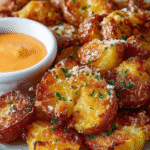 Crispy Parmesan Crusted Smashed Potatoes