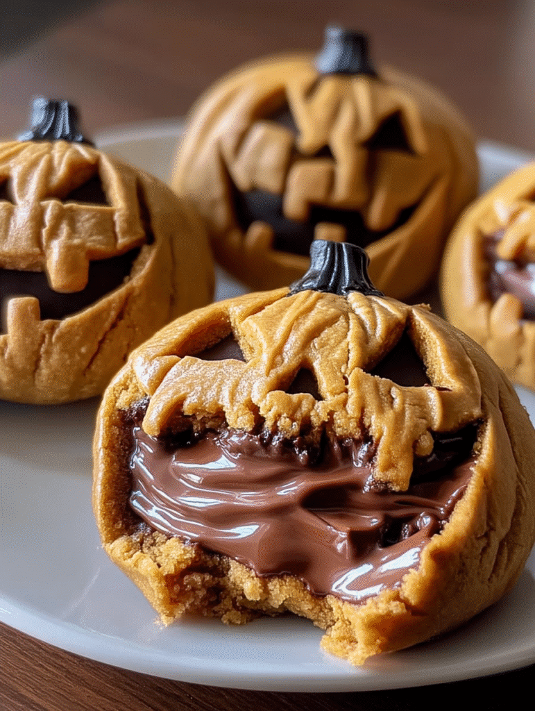 Jack-O’-Lantern Molten Chocolate Cookies