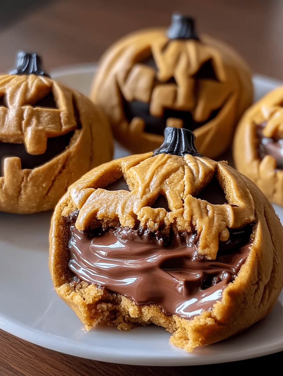 Jack-O’-Lantern Molten Chocolate Cookies