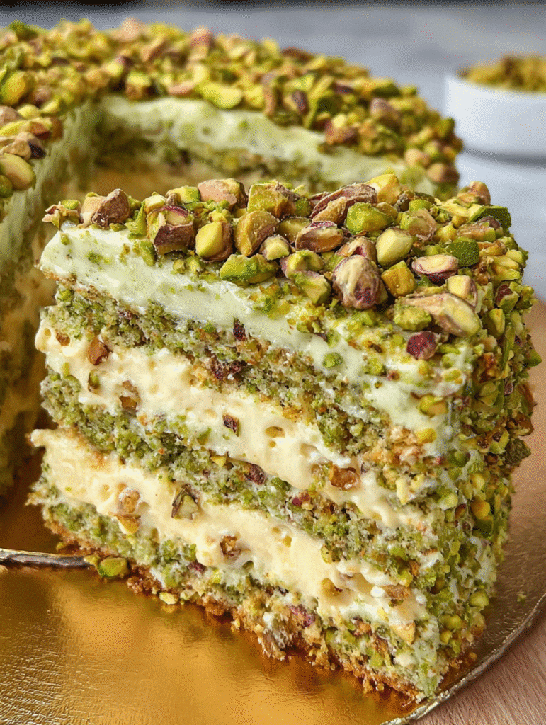 Pistachio Mascarpone Layer Cake
