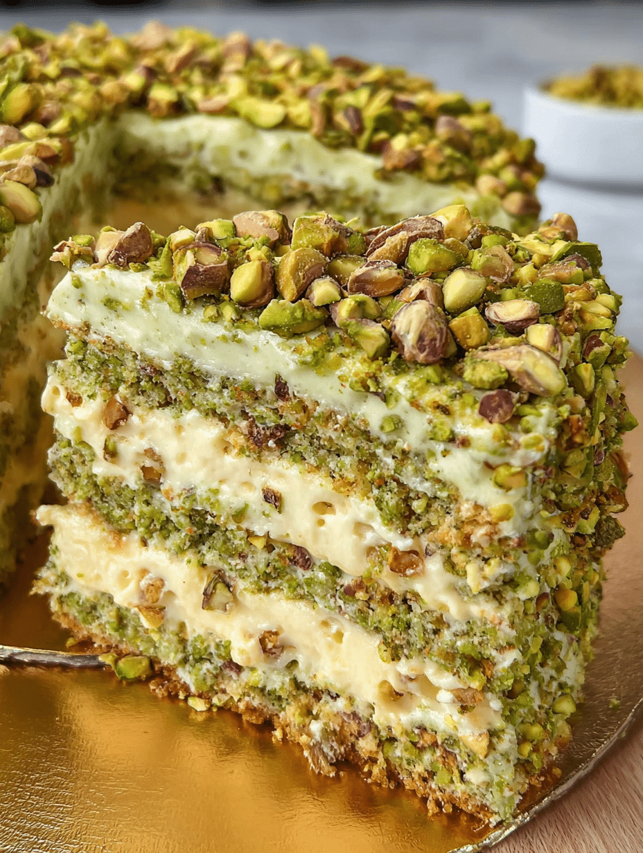 Pistachio Mascarpone Layer Cake