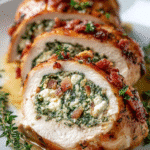 Spinach & Feta Stuffed Chicken Roulade