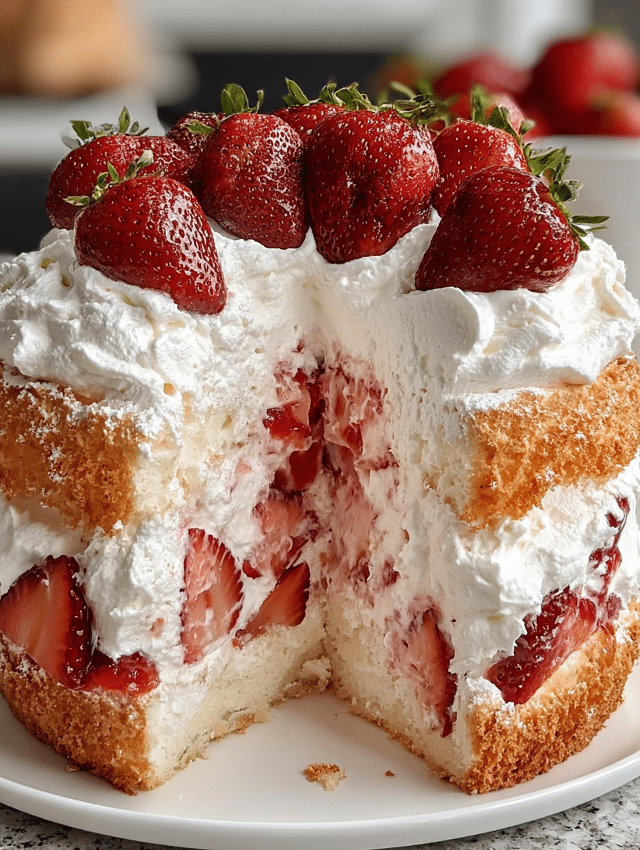 Strawberry Cloud Angel Cake