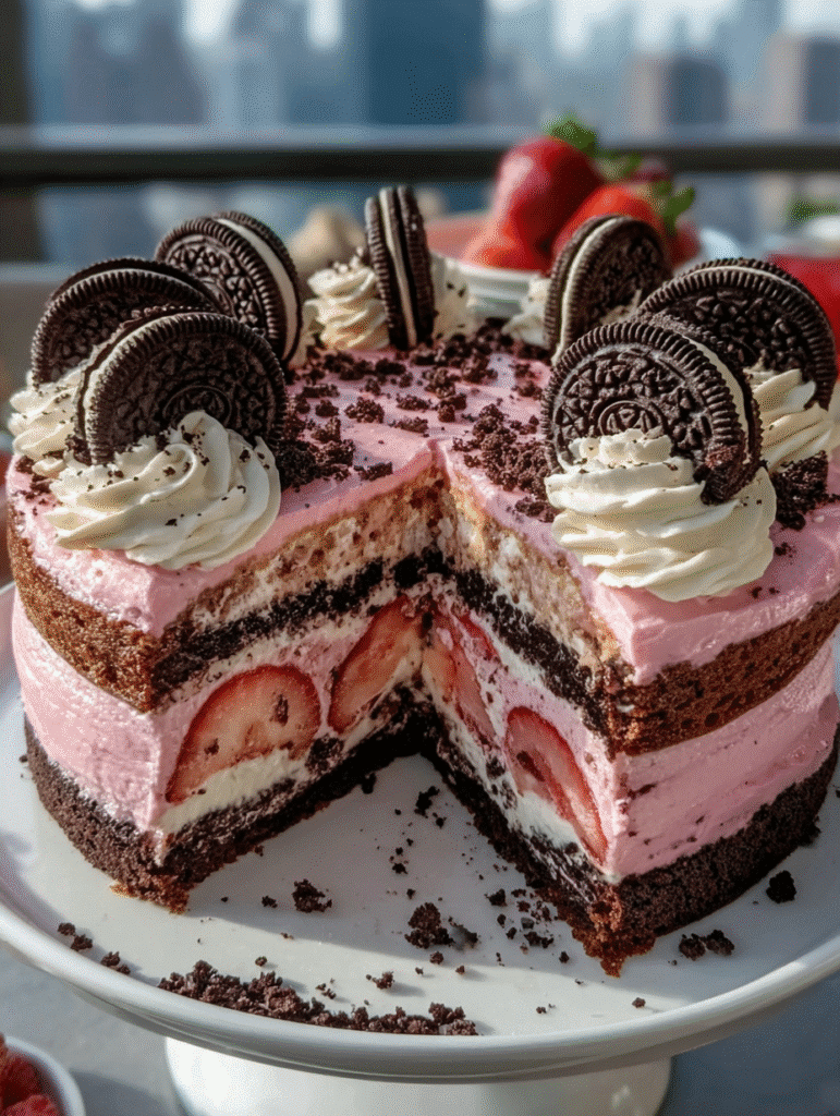 Strawberry Oreo Dream Cake