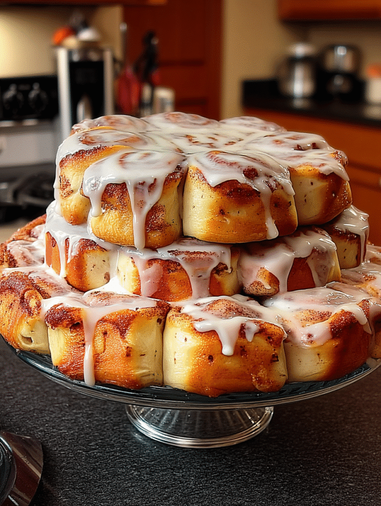 Towering Cinnamon Roll Cake