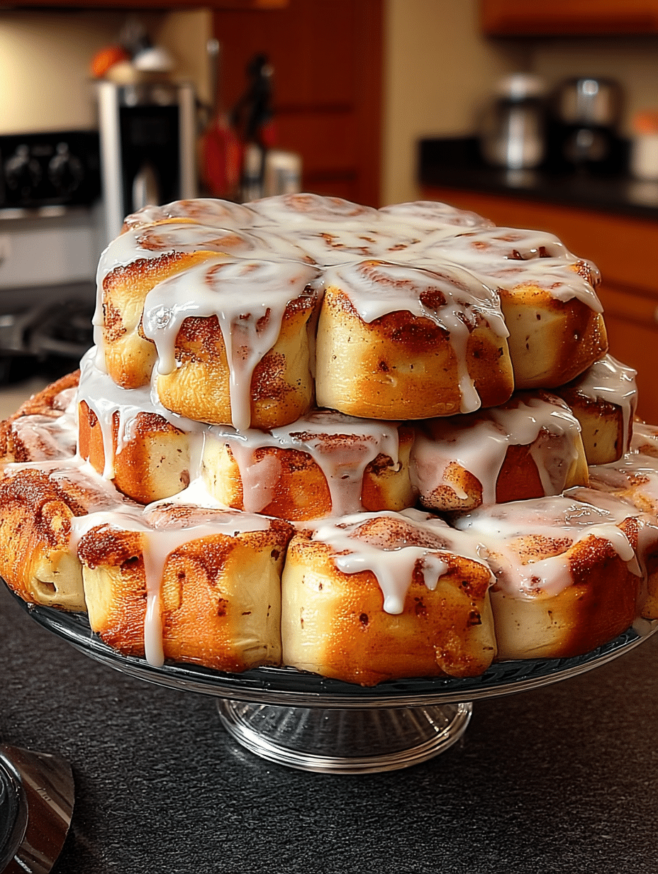 Towering Cinnamon Roll Cake