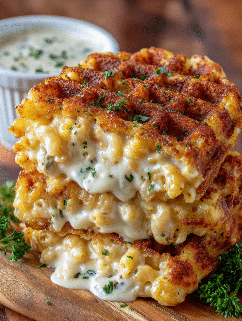 Truffle Mac & Cheese Waffle Sandwich