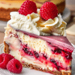 White Chocolate Raspberry Swirl Cheesecake