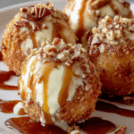 Caramel Pecan Fried Ice Cream Bites