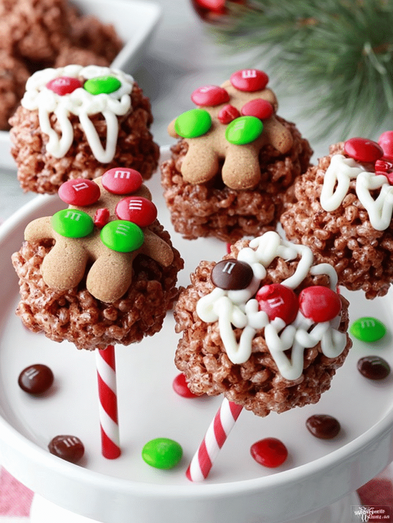 Chocolate Gingerbread Rice Krispie Pops: A Festive Delight!