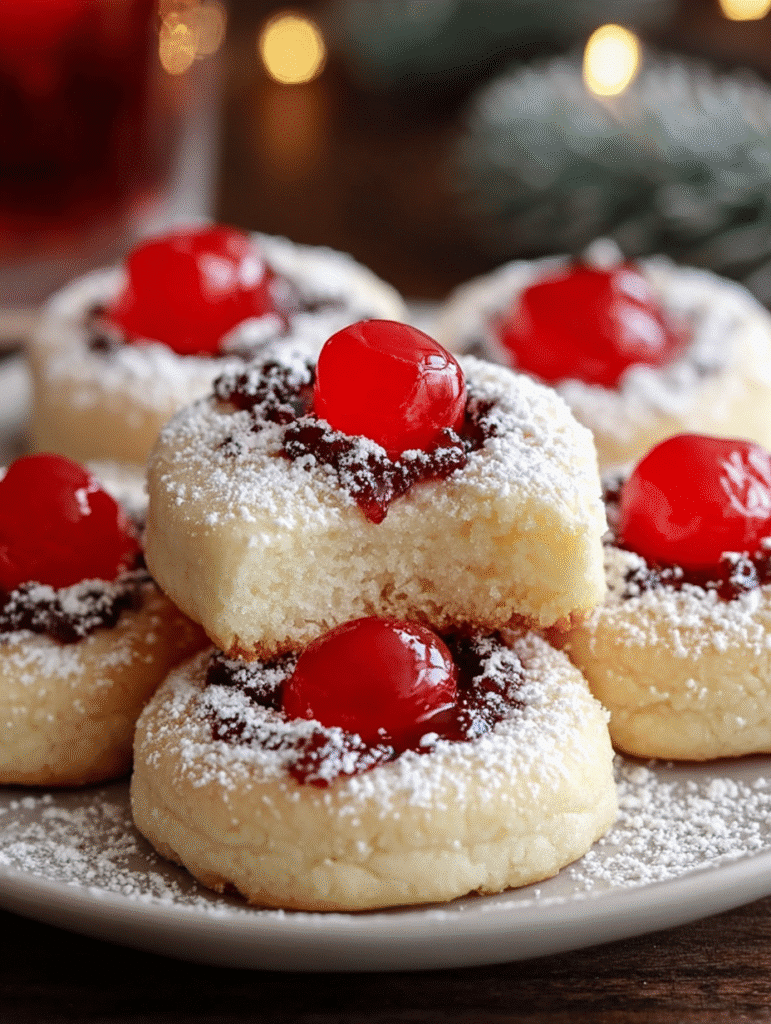 Christmas Maraschino Cherry Shortbread Cookies