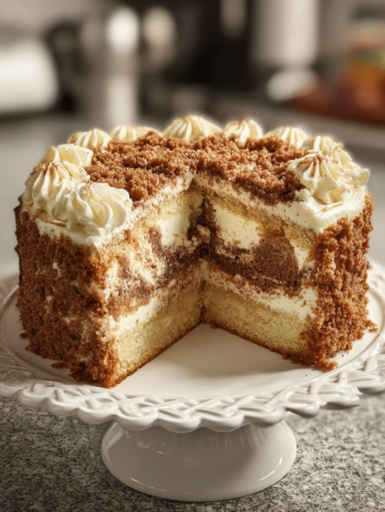 Cinnamon Crumb Cream Cake
