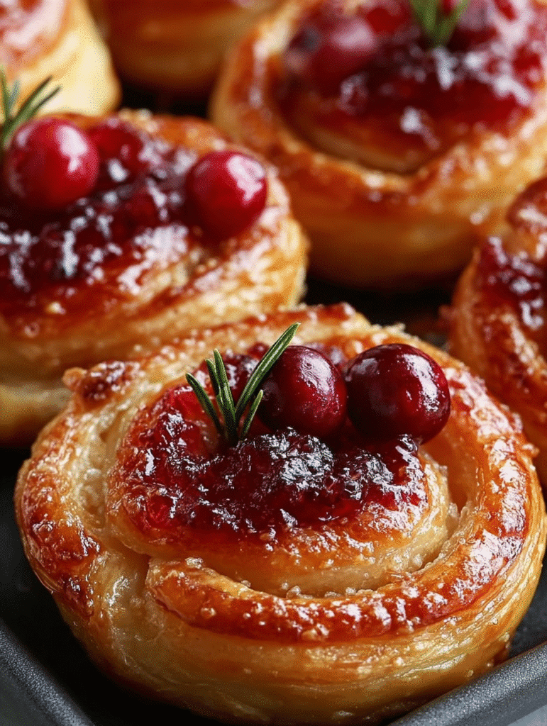 Cranberry Honey Puff Pastry Swirls