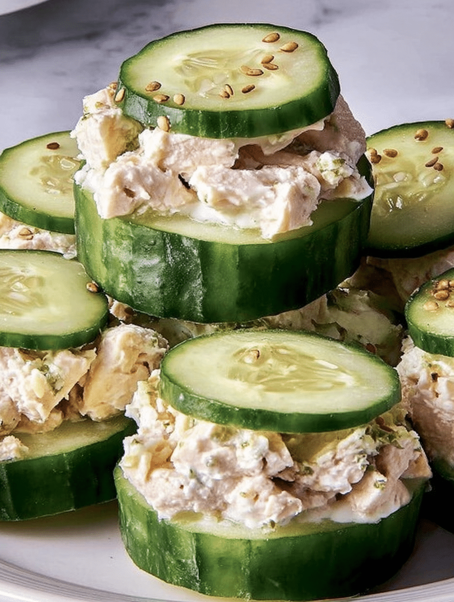 Crunchy Cucumber Chicken Salad Bites