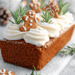Frosted Gingerbread Loaf with Whipped Vanilla Icing