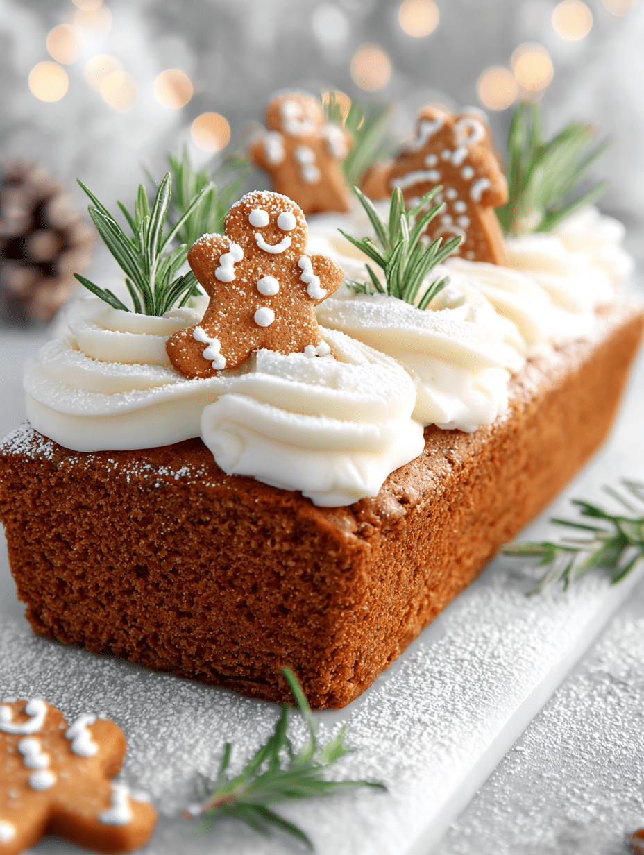 Frosted Gingerbread Loaf with Whipped Vanilla Icing
