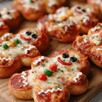 Gingerbread Mini Pizzas (Cute Holiday Pizza Men)