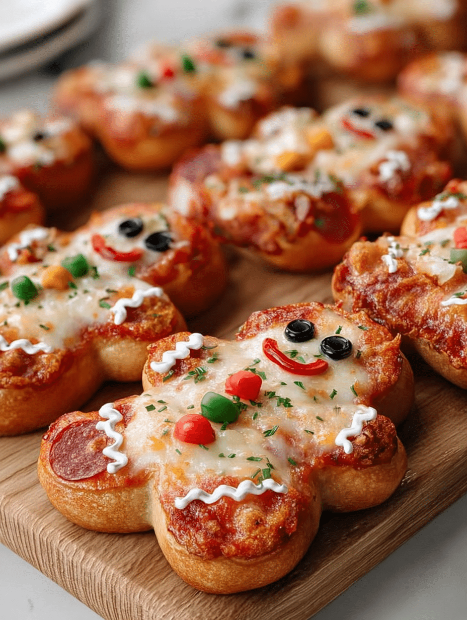 Gingerbread Mini Pizzas (Cute Holiday Pizza Men)